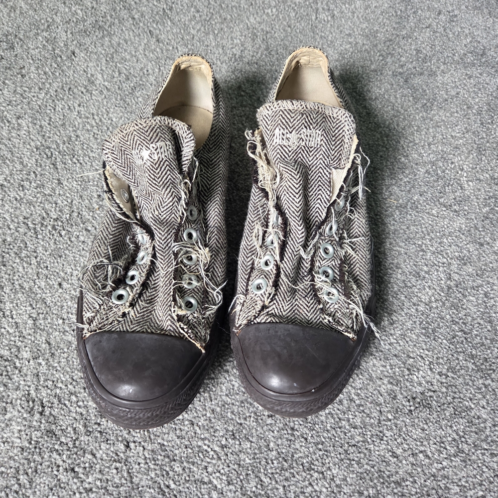 Converse All Star Distressed Herringbone Sneakers | Men’s 9.5 Women’s 11 - Picture 2 of 8